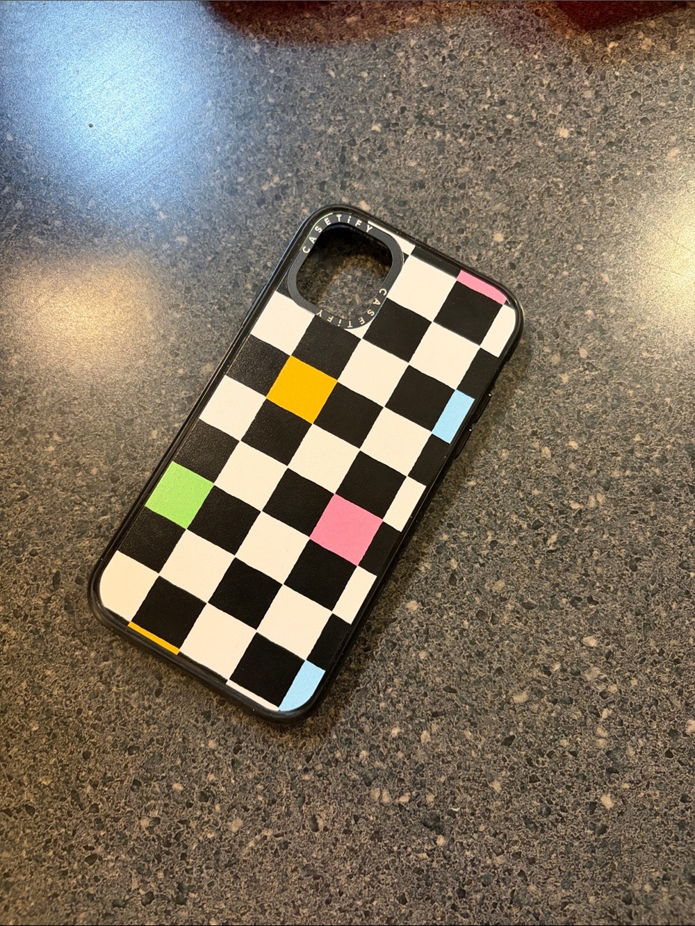 Casetify Checkered iPhone 11 Phone Case with Multicolor Accents - Black & White